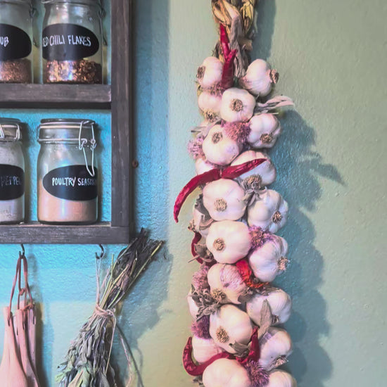 Large pepper and herb garlic braid video
