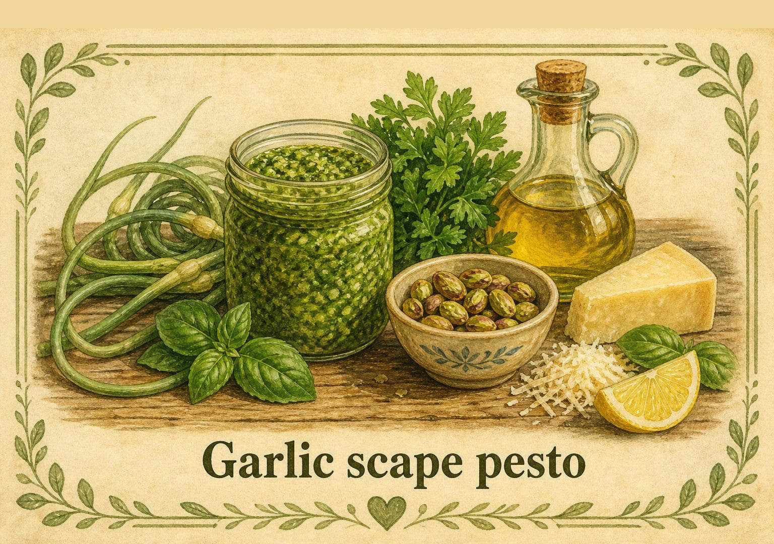 Garlic scape pesto