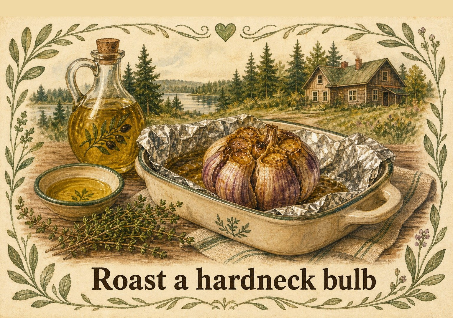 Roast a hardneck bulb