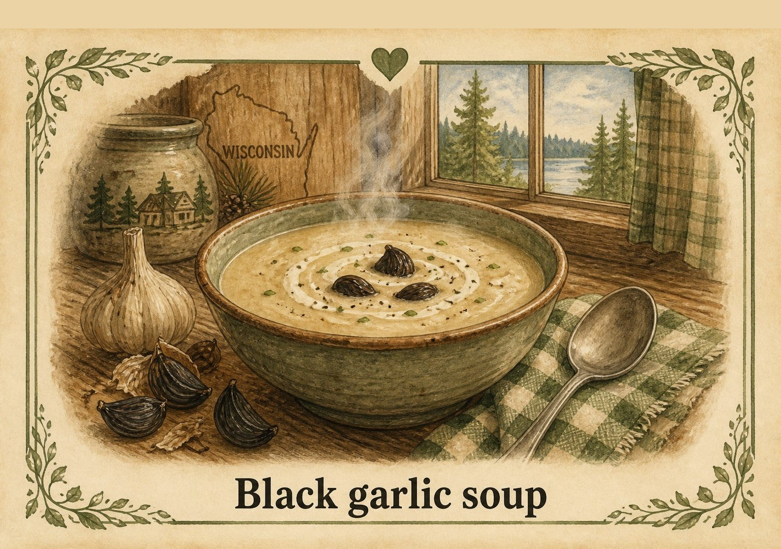Black garlic soup