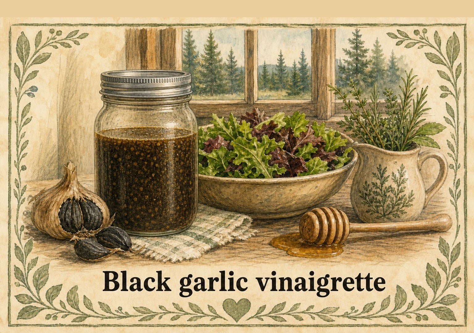 Black garlic vinaigrette